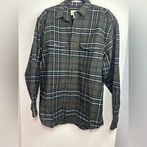 Eddie Bauer Vintage 90's Double Pocket Cotton Heavyweight Plaid Flannel NWT‎ M